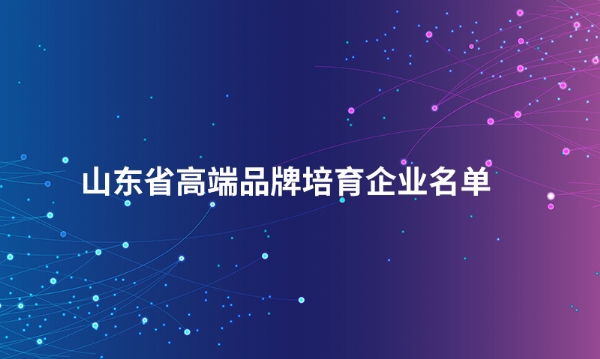 山东时博官方网站_时博SHIBO(中国)股份有限公司入选“山东省高端品牌培育企业名单”